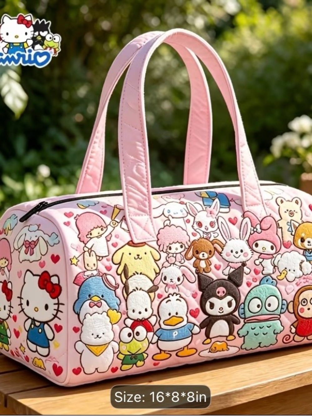Sanrio Pink Character Travel Duffle Bag